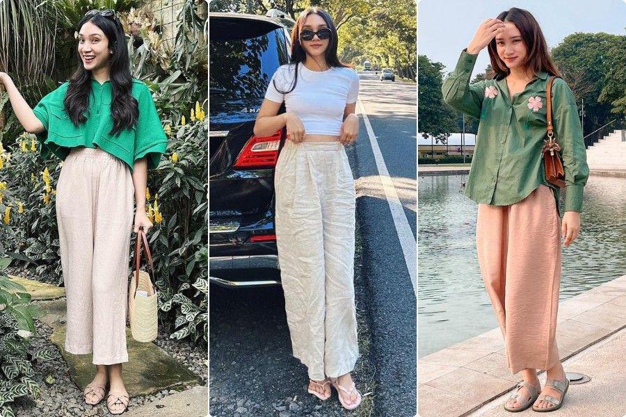 7 Outfit Liburan Pakai Padu Padan Celana Kulot ala Stefany Talita Visa