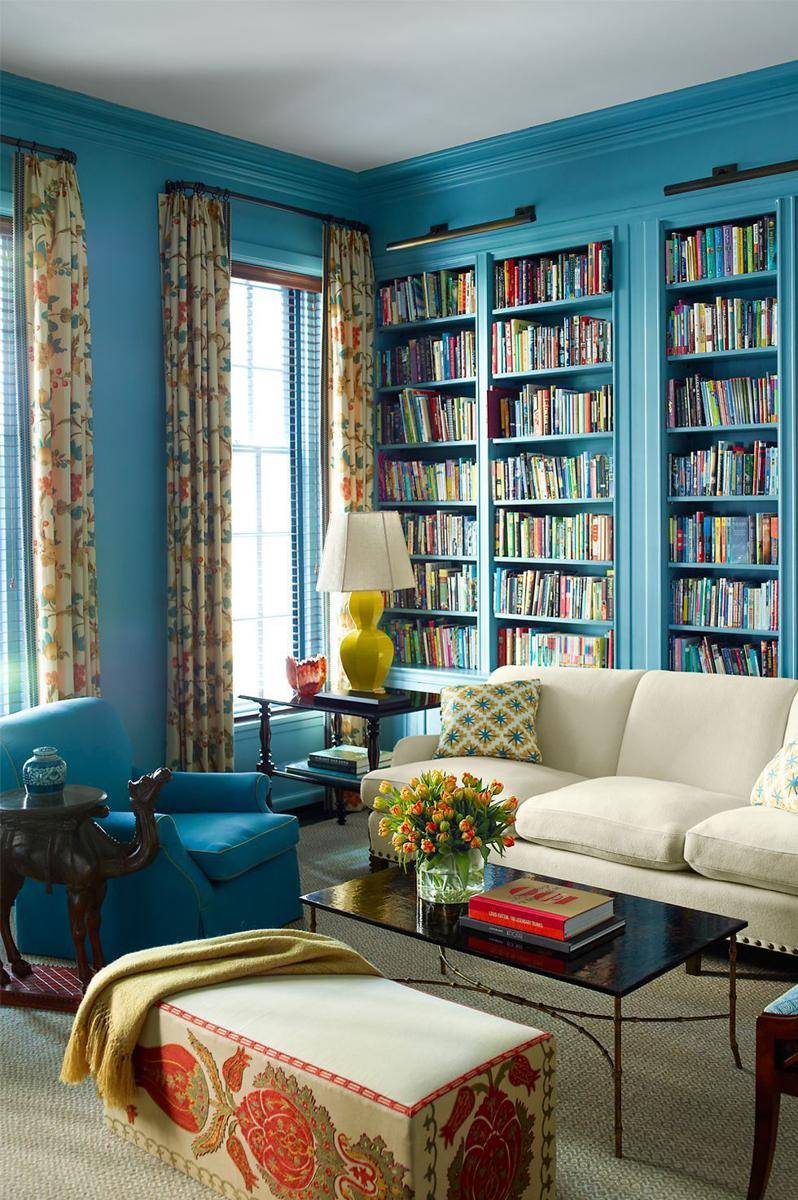 inspirasi ruangan rumah warna biru (elledecor.com)