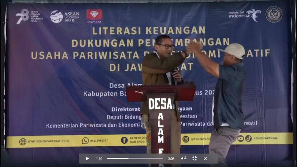 Menparekraf, Sandiaga Uno Mendadak Diteriaki "RI 1" Saat Pidato di Desa Wisata (IDN Times/Istimewa)