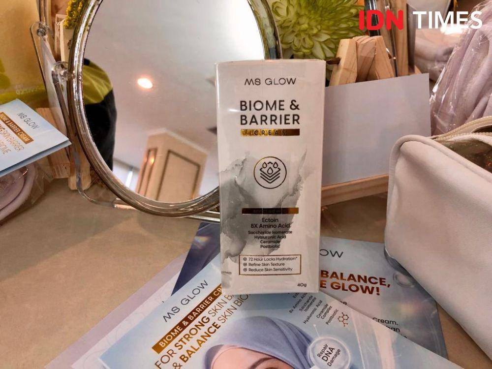 Media gathering produk MS GLOW Biome & Barrier Cream pada Jumat (11/8/2023) di J99 Tower Pasar Minggu (IDN Times/Nisa Zarawaki)