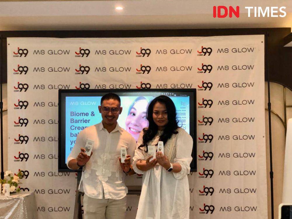 Media gathering produk MS GLOW Biome & Barrier Cream pada Jumat (11/8/2023) di J99 Tower Pasar Minggu (IDN Times/Nisa Zarawaki)