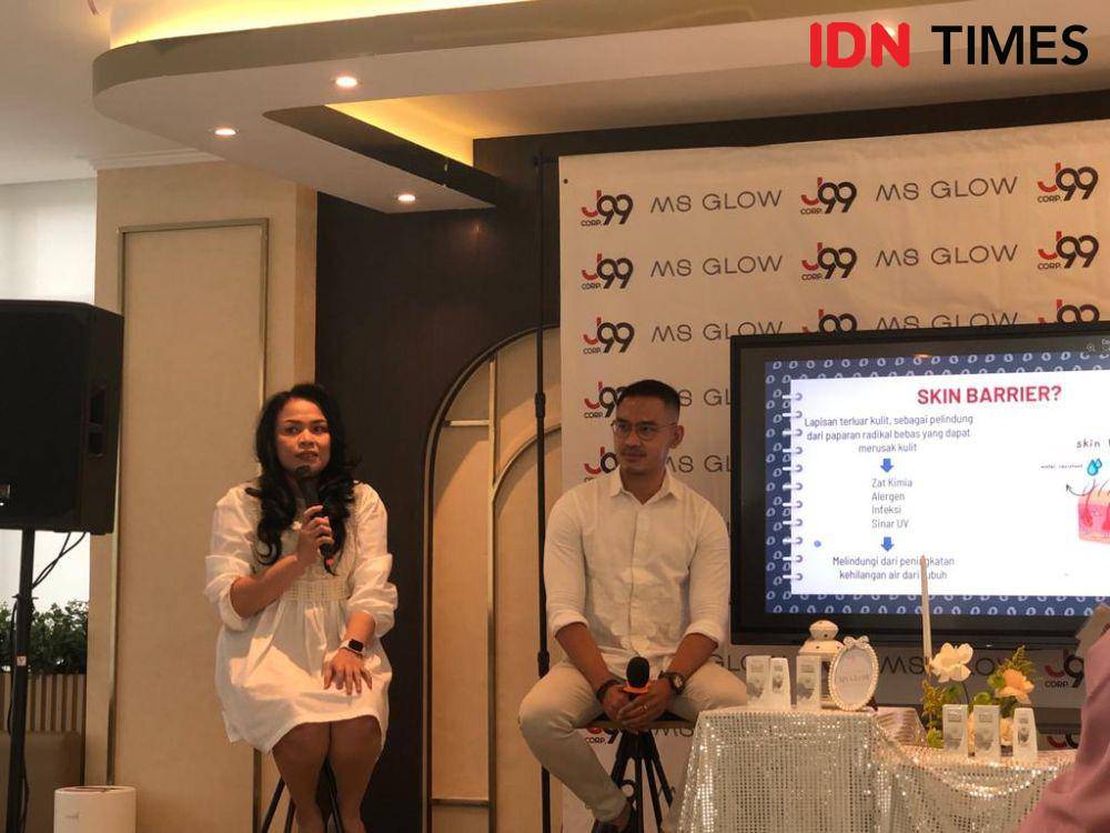 Media gathering produk MS GLOW Biome & Barrier Cream pada Jumat (11/8/2023) di J99 Tower Pasar Minggu (IDN Times/Nisa Zarawaki)