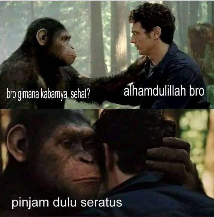 meme pinjam dulu seratus (twitter.com/berburuproduk)