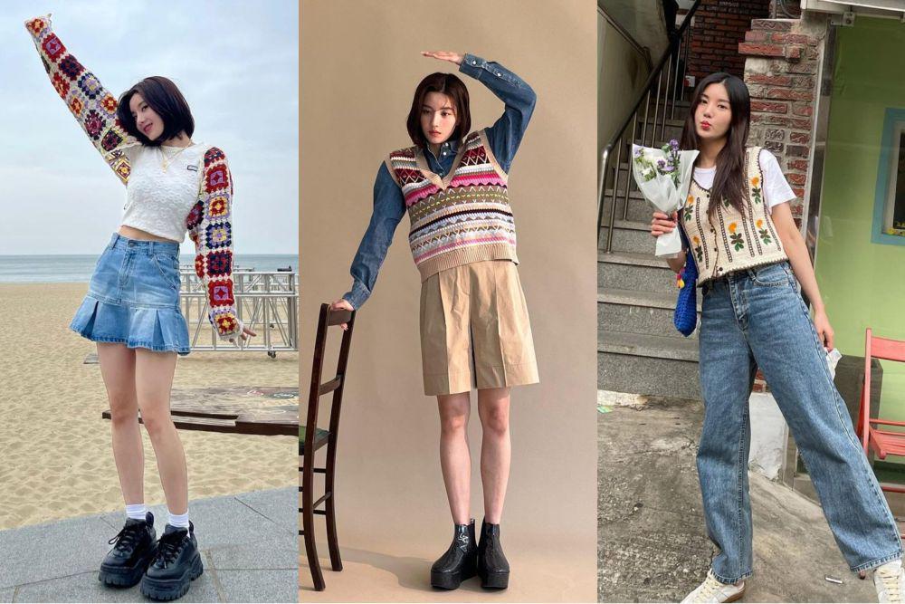 10 Inspirasi Padu Padan Knitwear ala Kwon Eunbi, Comfy Abis!