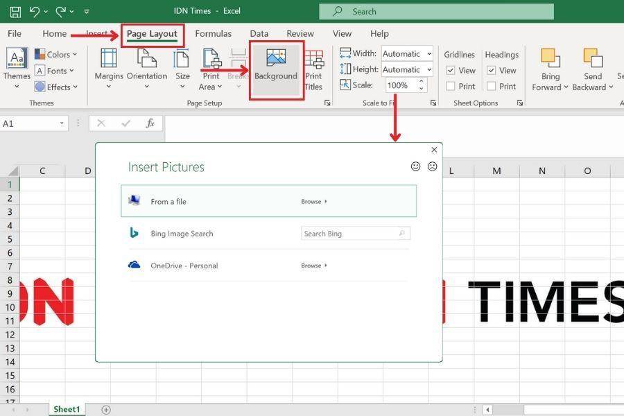 ilustrasi menambahkan latar belakang di Excel (IDN Times/Laili)