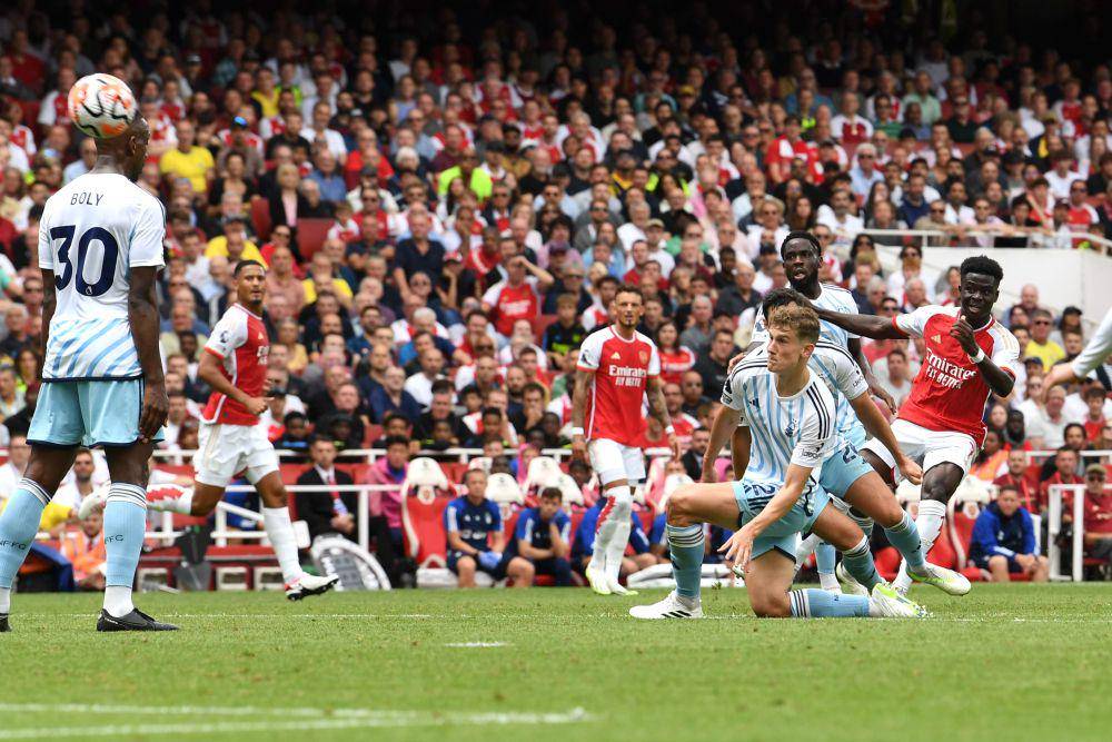 gol Bukayo Saka ke gawang Nottingham Forest (twitter.com/Arsenal)