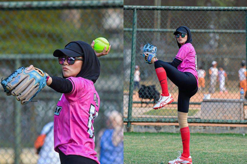 potret Olla Ramlan bermain slow pitch softball (instagram.com/ollaramlan)
