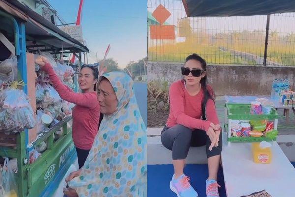 7 Potret Kris Dayanti Belanja Sayur di Pedagang Keliling