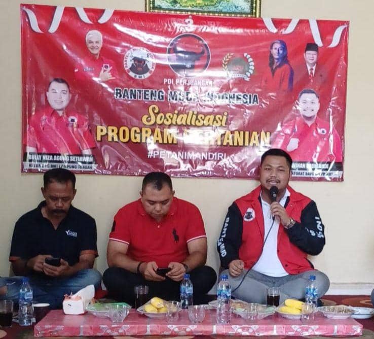 Direktorat Bapilu DPP BMI, Dwinan Rahmandi bersama DPC BMI Lampung Tengah sosialisasi sektor pertanian bersama MSP Lampung di Kecamatan Punggur. (IDN Times/Istimewa).