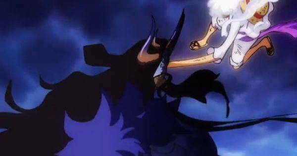 Tonjokan Luffy sampai masuk ke dalam wajah Kaido ( Dok. Toei Animation / One Piece )