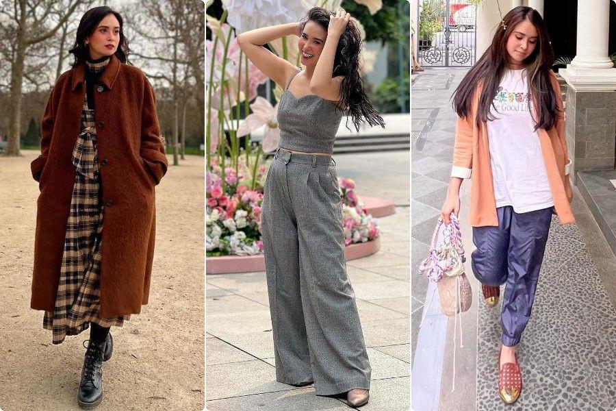 7 OOTD Liburan ala Ayushita, Ada Coat sampai Kain Batik