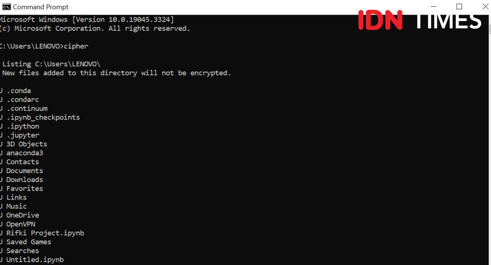 ilustrasi Command Prompt di Windows (IDN Times/Rifki Wuda Sudirman)