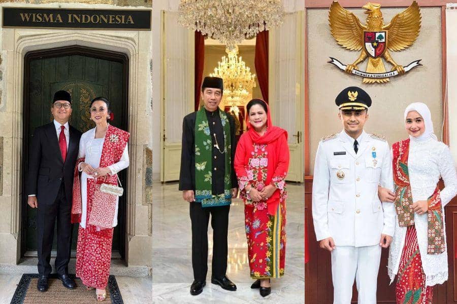 14 Ide Kebaya Agustusan ala Istri Pejabat, Semarak dengan Merah-Putih