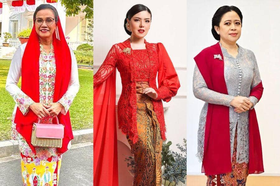 7 Referensi Kebaya Pejabat untuk Rayakan HUT RI, Temanya Merah