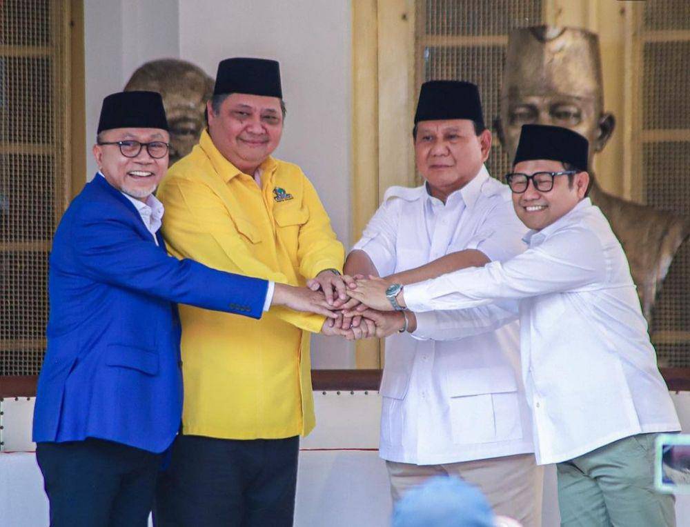 Momen deklarasi dukungan PAN dan Golkar terhadap Capres Prabowo Subianto. (Instagram/@zul.hasan).