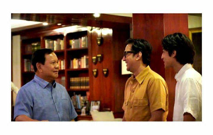 momen pertemuan Andre Taulany dan Kenzy bersama Prabowo (instagram.com/prabowo)