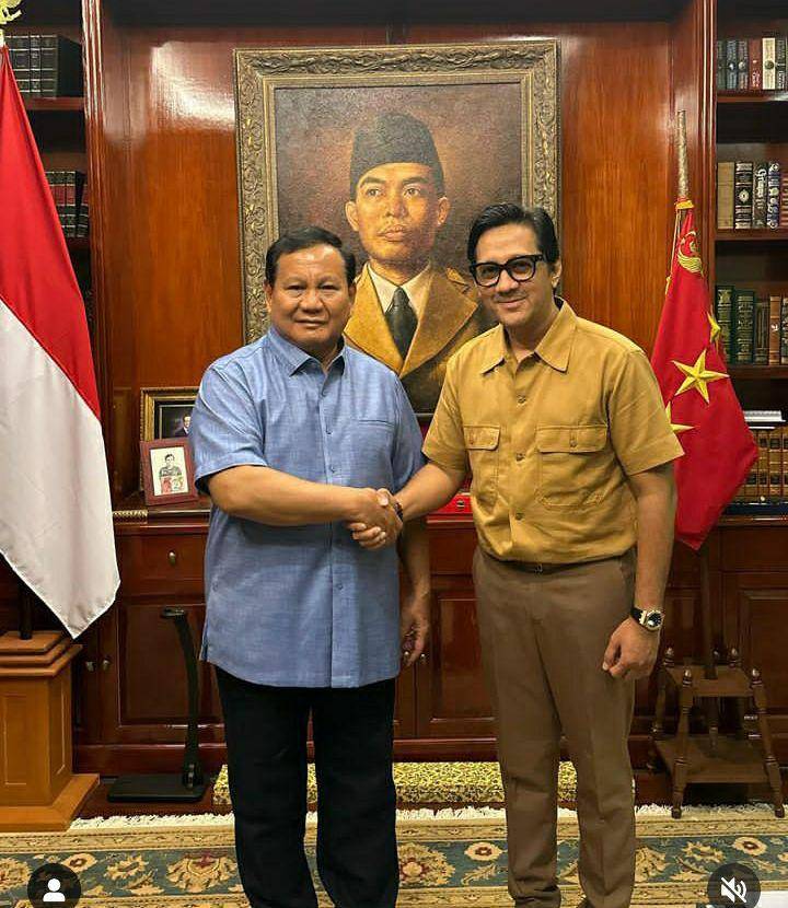 momen pertemuan Andre Taulany dan Kenzy bersama Prabowo (instagram.com/andreastaulany)