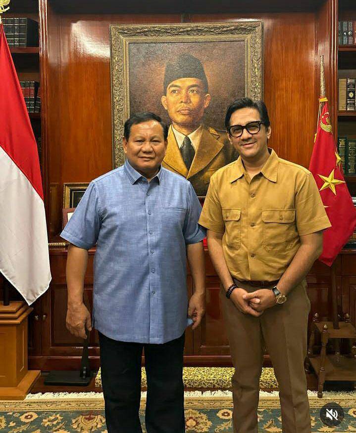 momen pertemuan Andre Taulany dan Kenzy bersama Prabowo (instagram.com/andreastaulany)