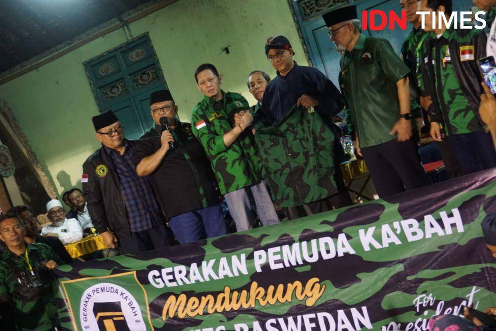erakan Pemuda Ka'bah (GPK) mendeklarasikan dukungannya di Pilpres 2024 untuk Anies Baswedan. (IDN Times/