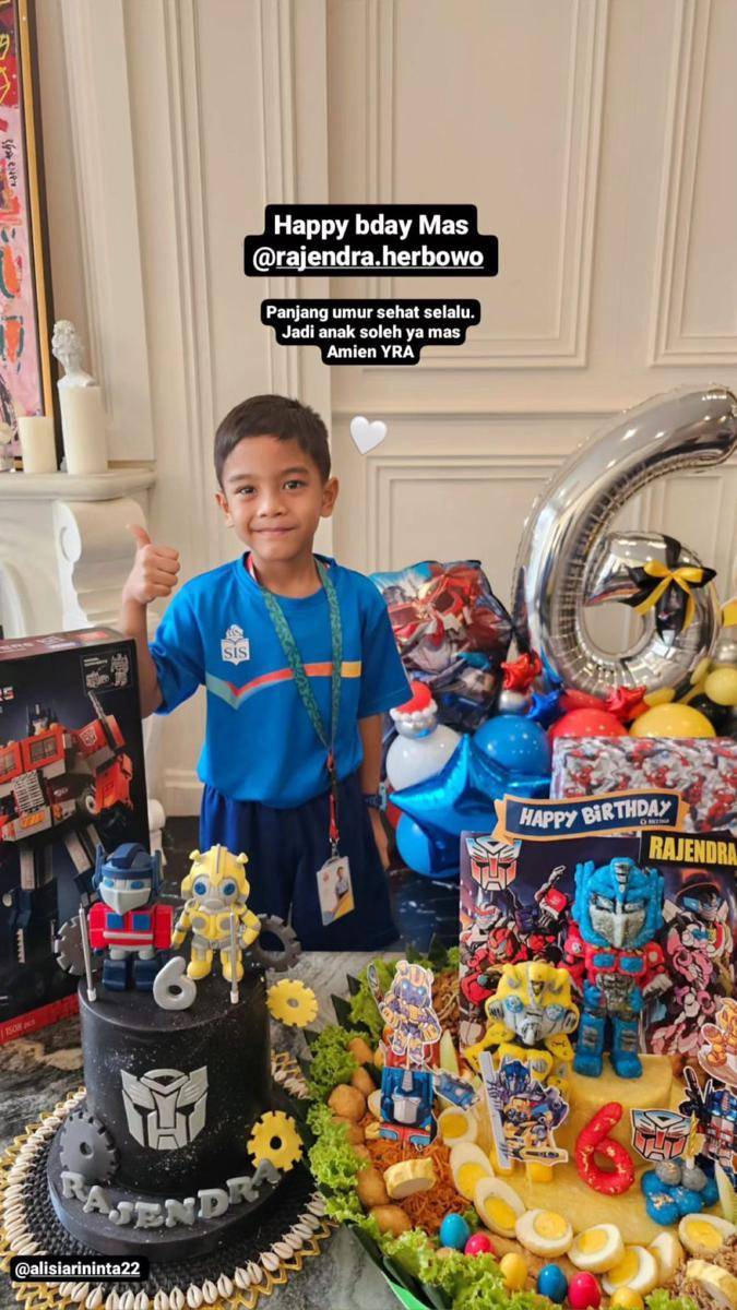 momen ulang tahun ke-6 Rajendra, anak Alisia Rininta (instagram.com/alisiarininta22)