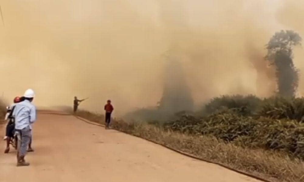 Lahan di wilayah Kabupaten Kubu Raya, Kalbar terbakar. (IDN Times/Istimewa).