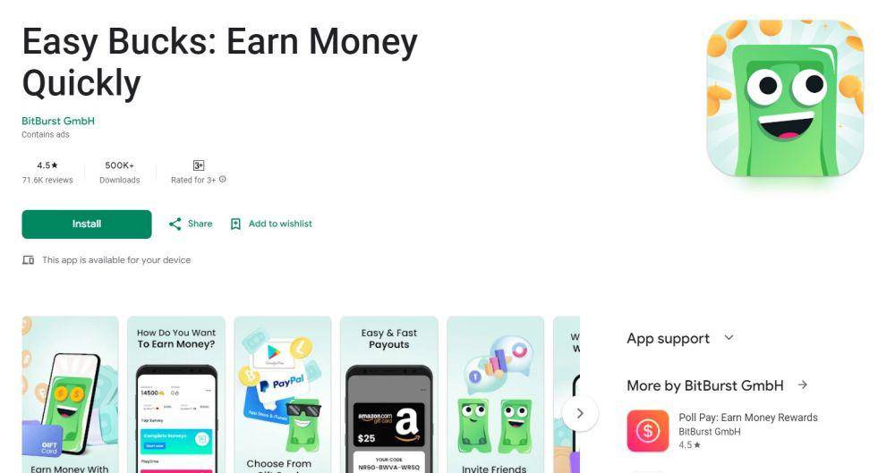 Easy Bucks, aplikasi penghasil uang (play.google.com)