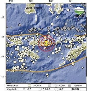Gempa Magnitudo 5,8 Guncang Ende NTT, Terasa hingga Lombok
