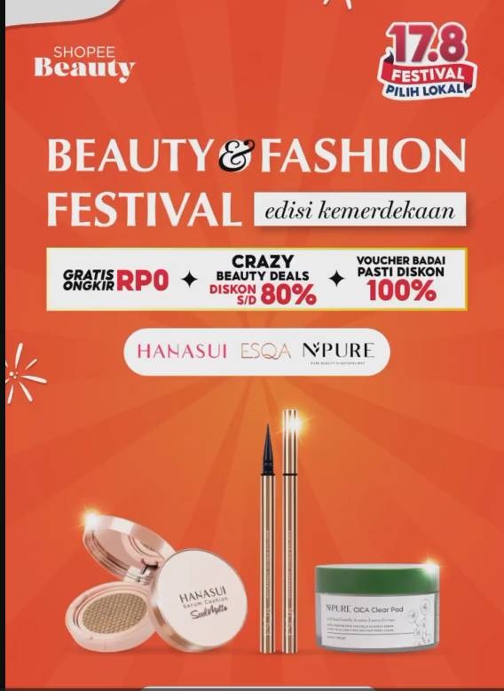 Promo Skincare dan Makeup Edisi Kemerdekaan (instagram.com/shopeebeauty_id)