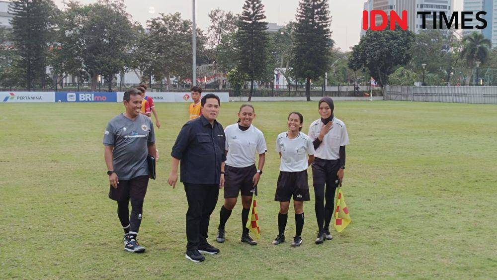 Erick Thohir buka peluang untuk wasit wanita di Liga 1. (IDN TImes/Tino).
