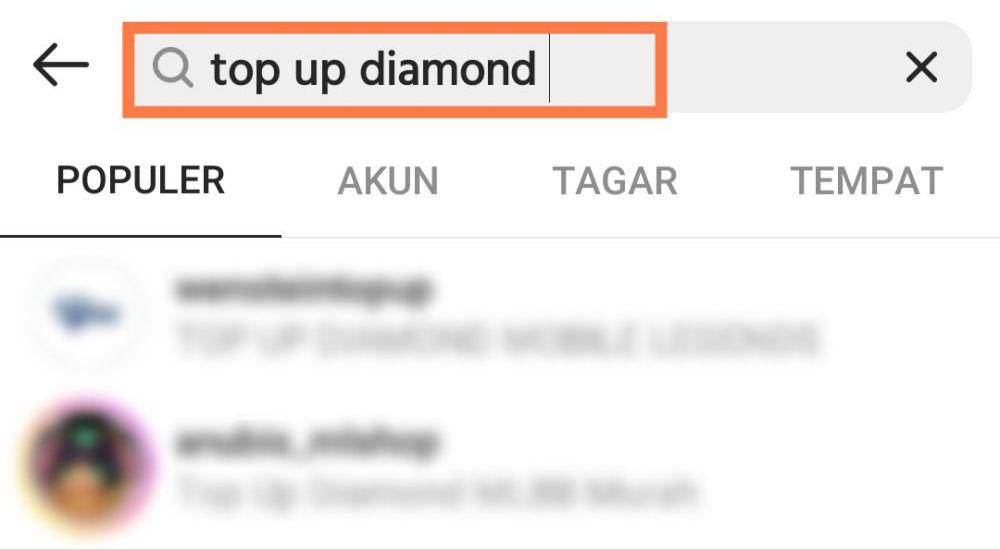 ilustrasi membeli diamond Mobile Legends di Instagram (dok. pribadi/Sumahir Hidayanto)