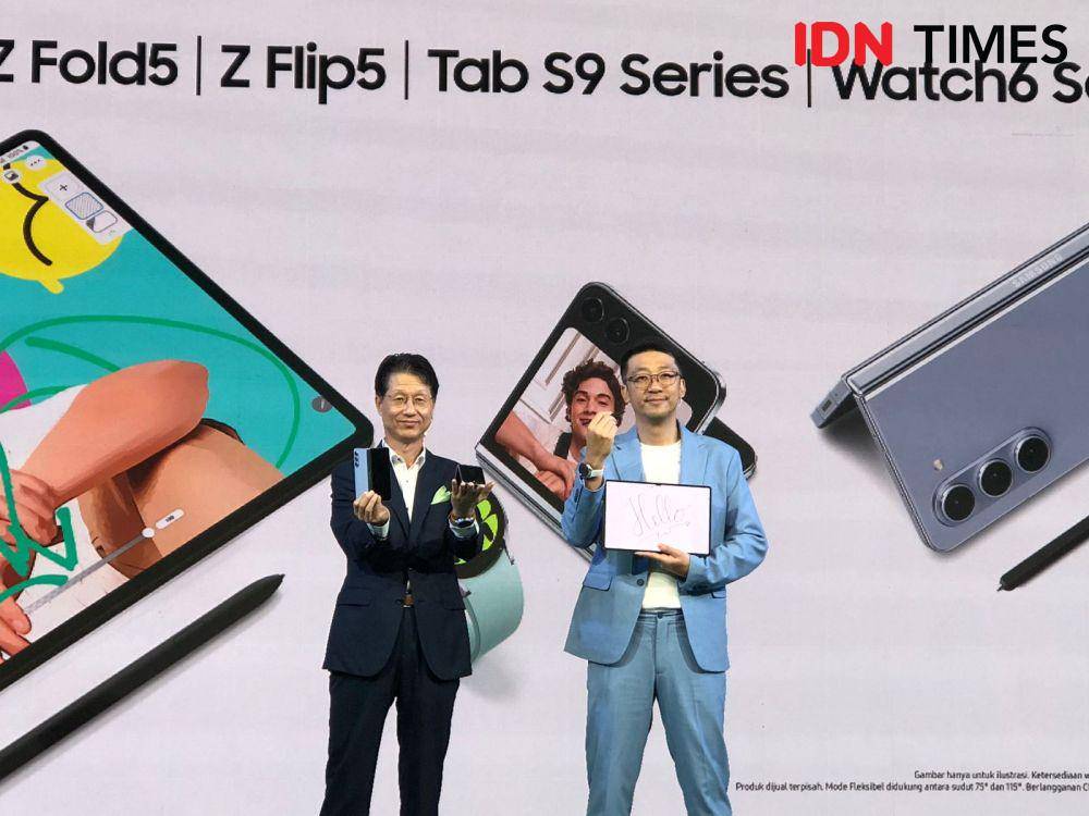 ilustrasi peluncuran Galaxy Z Flip5 dan Fold5 (IDN Times/Rifki Wuda Sudirman)