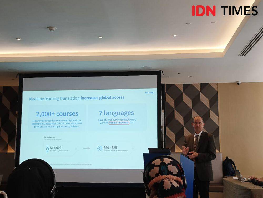 Coursera terjemahkan 2000 kursus ke bahasa Indonesia dengan bantuan AI (IDN Times/Fatkhur Rozi)