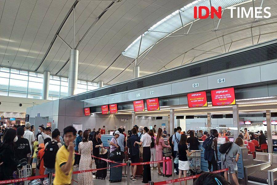 Area Checkin Vietjet Air, Tan Son Nhat International Airport, Vietnam (IDN Times/Dhiya Awlia Azzahra)