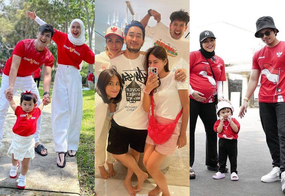 gaya agustusan keluarga artis (instagram.com/riaricis1795 | instagram.com/syahnazs | instagram.com/attahalilintar)
