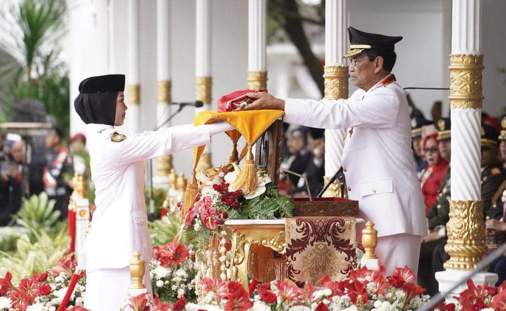 Upacara peringatan HUT ke-78 Republik Indonesia digelar di halaman Istana Kepresidenan Gedung Agung Yogyakarta, Kamis (17/8/2023). (Dok. Istimewa)