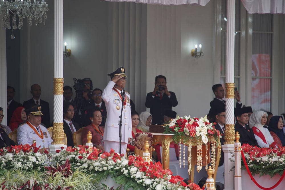 Upacara peringatan HUT ke-78 Republik Indonesia digelar di halaman Istana Kepresidenan Gedung Agung Yogyakarta, Kamis (17/8/2023). (Dok. Istimewa)