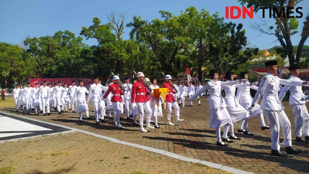 Upacara peringatan HUT ke-78 Kemerdekaan Indonesia di Rumah Jabatan Gubernur Sulsel di Makassar, Kamis (17/8/2023). (IDN Times/Ashrawi Muin)
