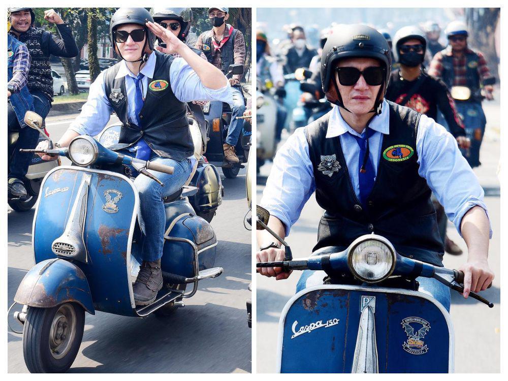9 Potret Vino G Bastian Konvoi Scooter Sama Komunitas, Rayakan HUT RI!