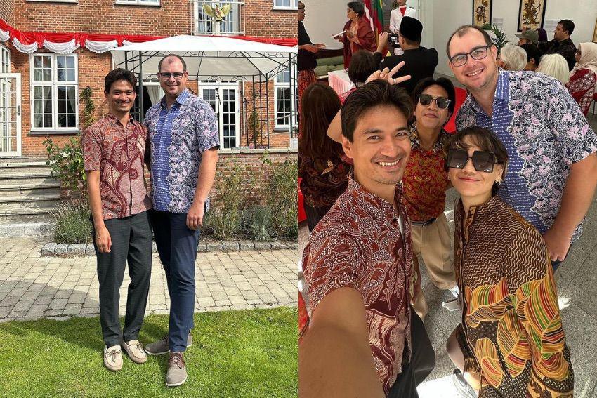 7 Potret Ragil dan Suami Rayakan Kemerdekaan RI di Denmark Pakai Batik