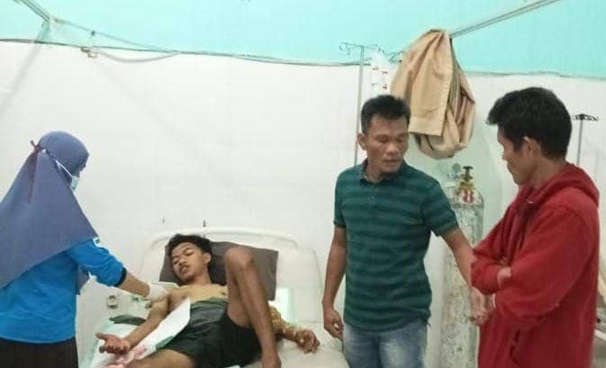Penampakan korban penganiayaan suami dan anak tiri di Kabupaten Tanggamus. (DOK. Polres Tanggamus).