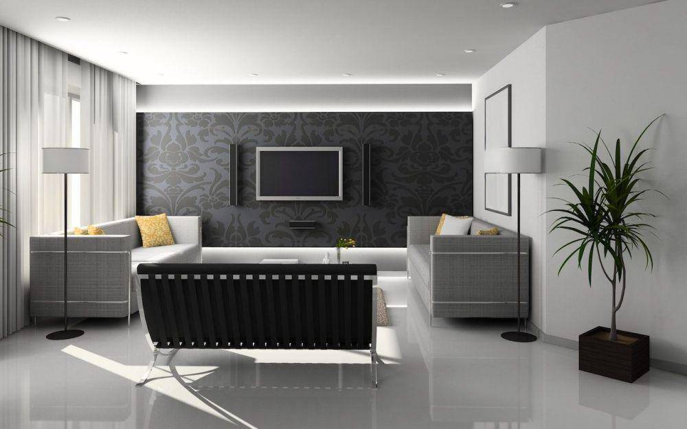 ilustrasi desain ruang keluarga elegan bertema modern minimalis (pexels.com/pixabay)