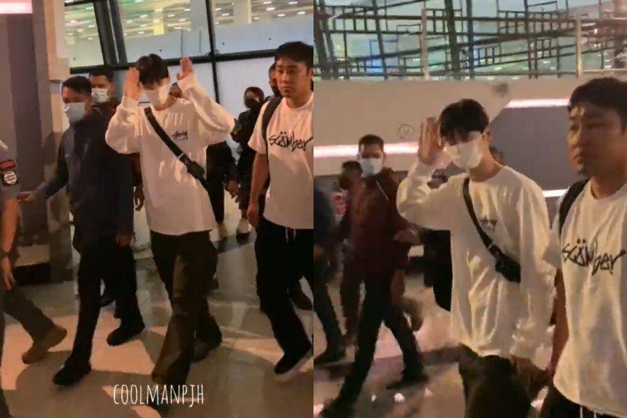 Hwang Minhyun di Bandara Soekarno Hatta (twitter.com/coolmanpjh)