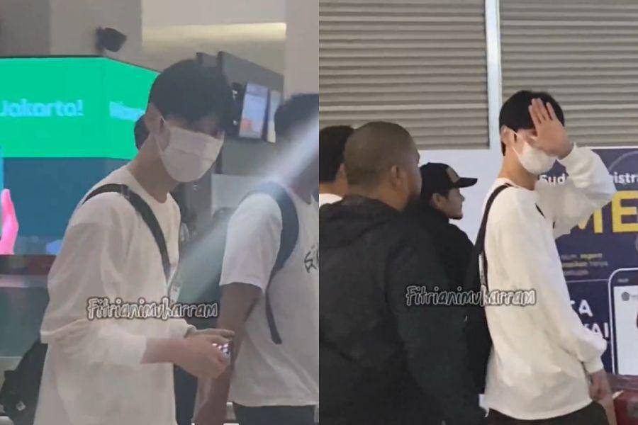 Hwang Minhyun di Bandara Soekarno Hatta (twitter.com/ittoo_chan)