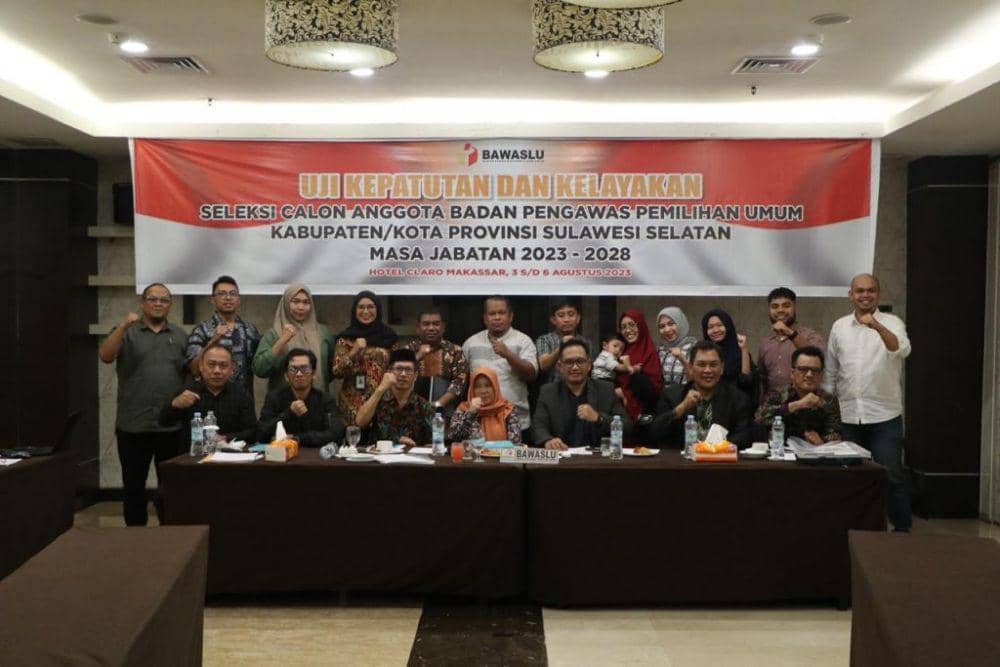 Fit and proper test calon anggota Bawaslu Kabupaten/Kota di Bawaslu Sulsel. (Dok. Bawaslu Sulsel)