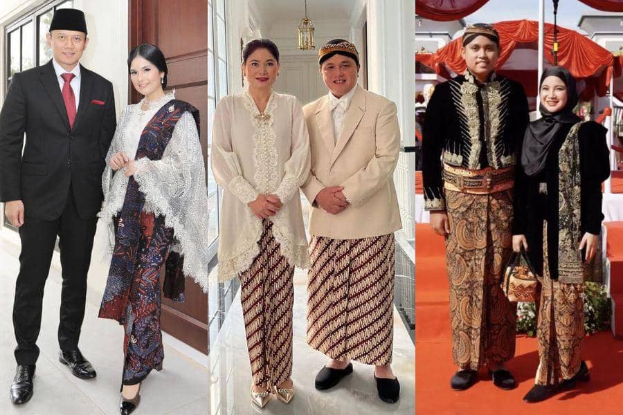 7 Kebaya Mewah Istri Pejabat Dampingi Suami, Sarimbit Jadi Andalan