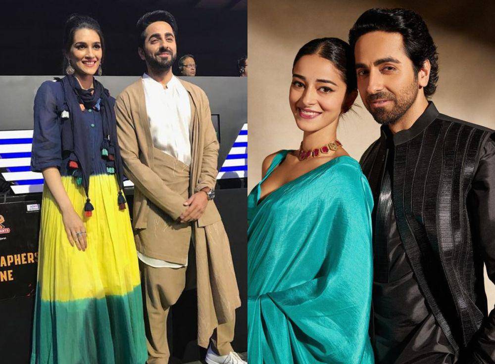 Ayushmann Khurrana bersama Kriti Sanon dan Ananya Panday (instagram.com/ayushmannk)