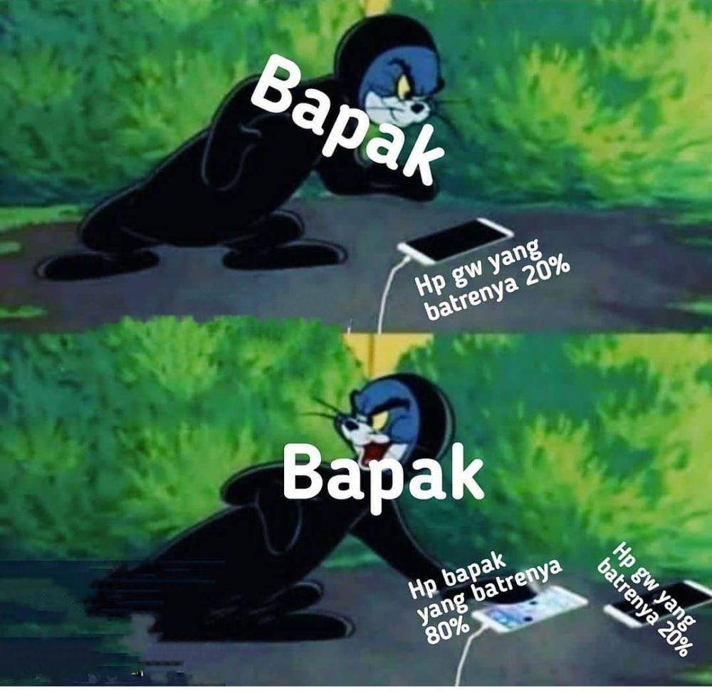 meme lagi charge HP (instagram.com/dagelann_ngakak)