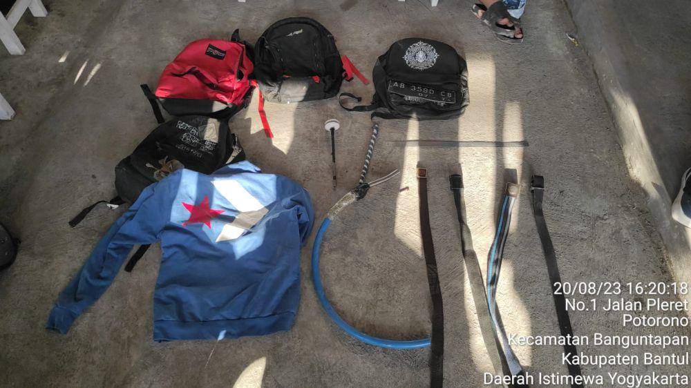 Barang bukti yang diamankan polisi.(Dok.Polres Bantul)