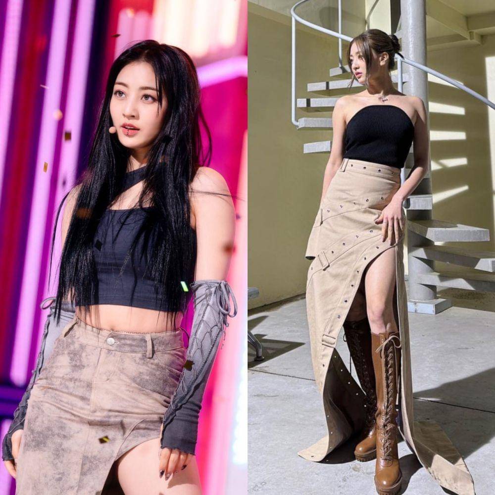 padu padan slit skirt ala Jihyo TWICE (dok. SBS Inkigayo/PD Note Mission Photo | instagram.com/_zyozyo)