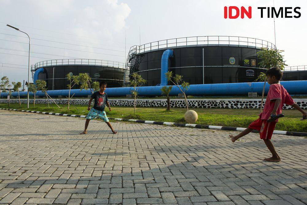 Sistem Penyediaan Air Minum (SPAM) Regional Mebidang di Helvetia, Kota Medan, Sumut dibangun atas kerjasama pemerintah pusat dan provinsi  untuk mengejar target air minum aman pada tahun 2024. (IDN Times/Arifin Al Alamudi)